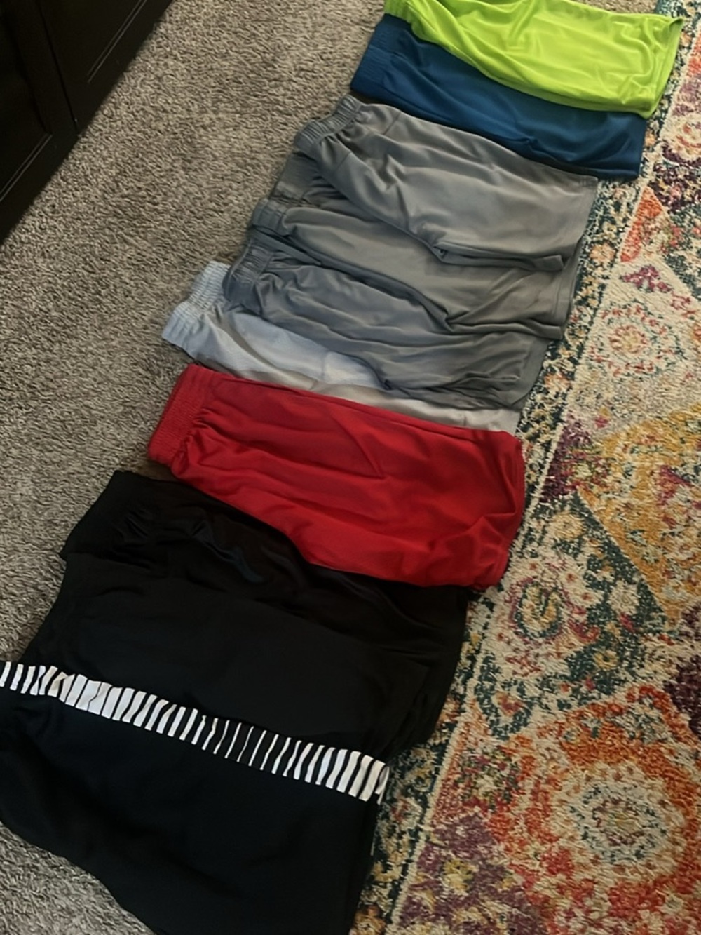 Kids Athletic Pull-On Shorts - Black, Red, Gray, Blue, Lime